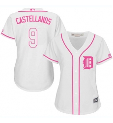 Women's Majestic Detroit Tigers #9 Nick Castellanos Replica White Fashion Cool Base MLB Jersey