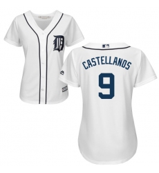 Women's Majestic Detroit Tigers #9 Nick Castellanos Replica White Home Cool Base MLB Jersey