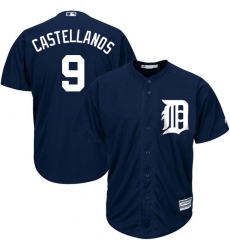 Youth Majestic Detroit Tigers #9 Nick Castellanos Authentic Navy Blue Alternate Cool Base MLB Jersey