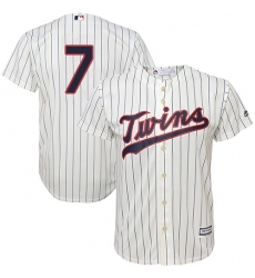 Youth Majestic Minnesota Twins #7 Joe Mauer Authentic Cream Alternate Cool Base MLB Jersey