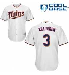 Men's Majestic Minnesota Twins #3 Harmon Killebrew Replica White Home Cool Base MLB Jersey