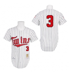 Men's Mitchell and Ness 1991 Minnesota Twins #3 Harmon Killebrew Authentic White Throwback MLB Jersey