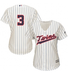Women's Majestic Minnesota Twins #3 Harmon Killebrew Authentic Cream Alternate Cool Base MLB Jersey