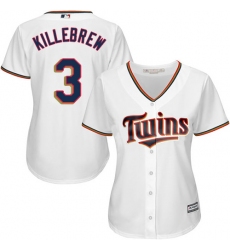 Women's Majestic Minnesota Twins #3 Harmon Killebrew Authentic White Home Cool Base MLB Jersey