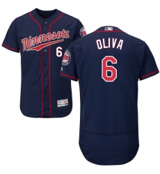Men's Majestic Minnesota Twins #6 Tony Oliva Authentic Navy Blue Alternate Flex Base Authentic Collection MLB Jersey