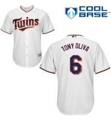 Men's Majestic Minnesota Twins #6 Tony Oliva Replica White Home Cool Base MLB Jersey