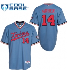 Men's Majestic Minnesota Twins #14 Kent Hrbek Replica Light Blue 1984 Turn Back The Clock MLB Jersey
