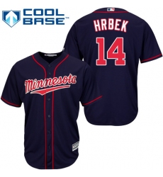 Men's Majestic Minnesota Twins #14 Kent Hrbek Replica Navy Blue Alternate Road Cool Base MLB Jersey