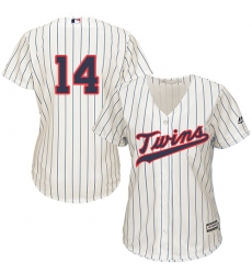 Women's Majestic Minnesota Twins #14 Kent Hrbek Replica Cream Alternate Cool Base MLB Jersey