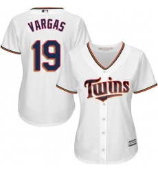 Women's Majestic Minnesota Twins #19 Kennys Vargas Authentic White Home Cool Base MLB Jersey