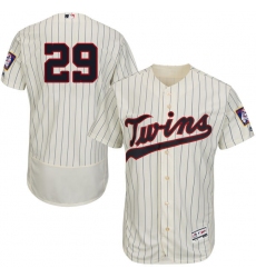 Men's Majestic Minnesota Twins #29 Rod Carew Authentic Cream Alternate Flex Base Authentic Collection MLB Jersey