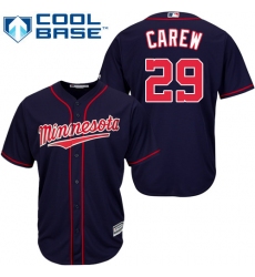 Men's Majestic Minnesota Twins #29 Rod Carew Replica Navy Blue Alternate Road Cool Base MLB Jersey