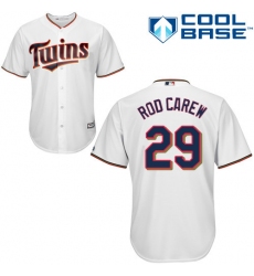 Men's Majestic Minnesota Twins #29 Rod Carew Replica White Home Cool Base MLB Jersey