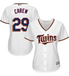 Women's Majestic Minnesota Twins #29 Rod Carew Authentic White Home Cool Base MLB Jersey