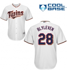Men's Majestic Minnesota Twins #28 Bert Blyleven Replica White Home Cool Base MLB Jersey