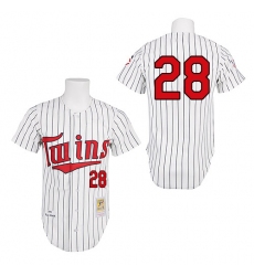 Men's Mitchell and Ness 1991 Minnesota Twins #28 Bert Blyleven Replica White Throwback MLB Jersey