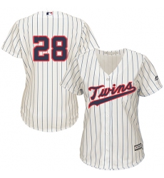 Women's Majestic Minnesota Twins #28 Bert Blyleven Authentic Cream Alternate Cool Base MLB Jersey