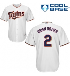 Men's Majestic Minnesota Twins #2 Brian Dozier Replica White Home Cool Base MLB Jersey