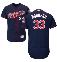 Men's Majestic Minnesota Twins #33 Justin Morneau Authentic Navy Blue Alternate Flex Base Authentic Collection MLB Jersey