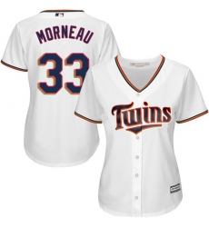 Women's Majestic Minnesota Twins #33 Justin Morneau Authentic White Home Cool Base MLB Jersey