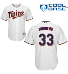 Youth Majestic Minnesota Twins #33 Justin Morneau Replica White Home Cool Base MLB Jersey