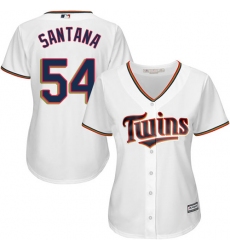 Women's Majestic Minnesota Twins #54 Ervin Santana Replica White Home Cool Base MLB Jersey