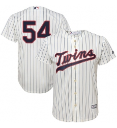 Youth Majestic Minnesota Twins #54 Ervin Santana Replica Cream Alternate Cool Base MLB Jersey