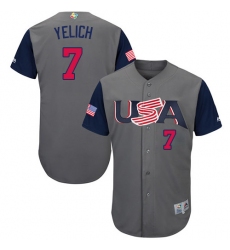 Youth USA Baseball Majestic #7 Christian Yelich Gray 2017 World Baseball Classic Authentic Team Jersey