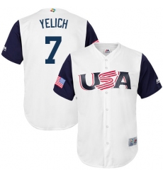 Youth USA Baseball Majestic #7 Christian Yelich White 2017 World Baseball Classic Replica Team Jersey