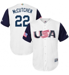 Men's USA Baseball Majestic #22 Andrew McCutchen White 2017 World Baseball Classic Replica Team Jersey