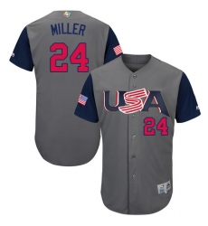 Men's USA Baseball Majestic #24 Andrew Miller Gray 2017 World Baseball Classic Authentic Team Jersey