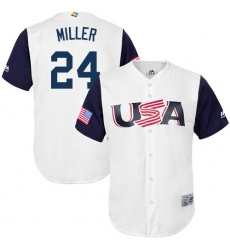 Youth USA Baseball Majestic #24 Andrew Miller White 2017 World Baseball Classic Replica Team Jersey