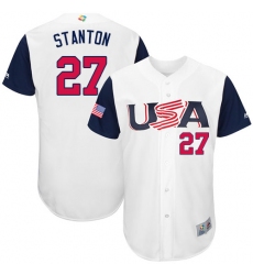 Youth USA Baseball Majestic #27 Giancarlo Stanton White 2017 World Baseball Classic Authentic Team Jersey