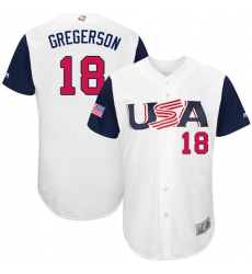 Youth USA Baseball Majestic #18 Luke Gregerson White 2017 World Baseball Classic Authentic Team Jersey