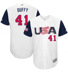 Men's USA Baseball Majestic #41 Danny Duffy White 2017 World Baseball Classic Authentic Team Jersey