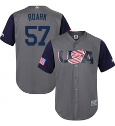 Youth USA Baseball Majestic #57 Tanner Roark Gray 2017 World Baseball Classic Replica Team Jersey