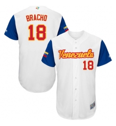 Men's Venezuela Baseball Majestic #18 Silvino Bracho White 2017 World Baseball Classic Authentic Team Jersey