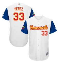 Men's Venezuela Baseball Majestic #33 Martin Perez White 2017 World Baseball Classic Authentic Team Jersey