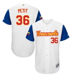 Men's Venezuela Baseball Majestic #36 Yusmeiro Petit White 2017 World Baseball Classic Authentic Team Jersey