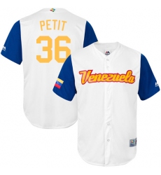 Men's Venezuela Baseball Majestic #36 Yusmeiro Petit White 2017 World Baseball Classic Replica Team Jersey