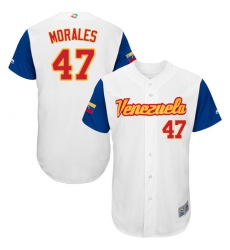 Men's Venezuela Baseball Majestic #47 Franklin Morales White 2017 World Baseball Classic Authentic Team Jersey
