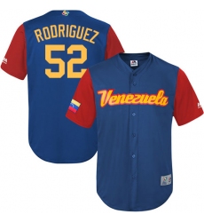 Men's Venezuela Baseball Majestic #52 Eduardo Rodriguez Royal Blue 2017 World Baseball Classic Replica Team Jersey