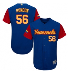 Men's Venezuela Baseball Majestic #56 Hector Rondon Royal Blue 2017 World Baseball Classic Authentic Team Jersey