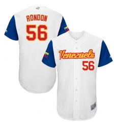 Men's Venezuela Baseball Majestic #56 Hector Rondon White 2017 World Baseball Classic Authentic Team Jersey