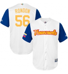 Men's Venezuela Baseball Majestic #56 Hector Rondon White 2017 World Baseball Classic Replica Team Jersey