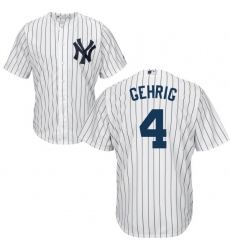 Youth Majestic New York Yankees #4 Lou Gehrig Authentic White Home MLB Jersey
