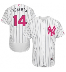Men's Majestic New York Yankees #14 Brian Roberts Authentic White 2016 Mother's Day Fashion Flex Base MLB Jersey