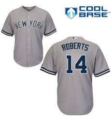 Men's Majestic New York Yankees #14 Brian Roberts Replica Grey Road MLB Jersey