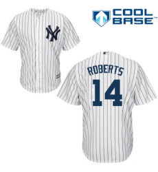 Men's Majestic New York Yankees #14 Brian Roberts Replica White Home MLB Jersey
