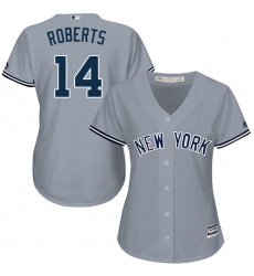 Women's Majestic New York Yankees #14 Brian Roberts Authentic Grey Road MLB Jersey